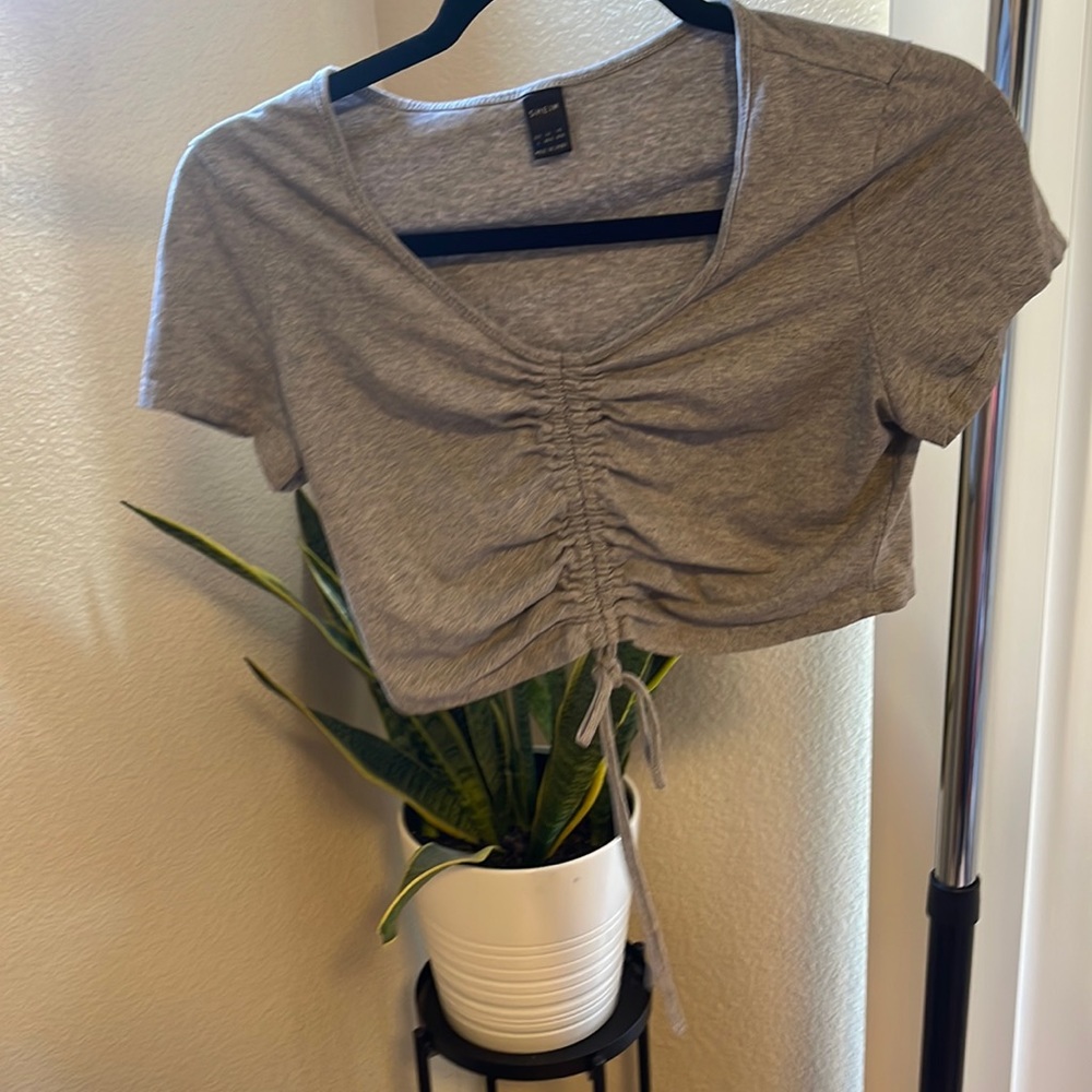 Shein crop top grey